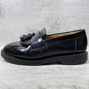 Solovair Hi-Shine Tassel Loafer Shoes - Men's Size UK 9 / US 10 - Black